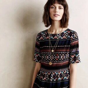 Anthropologie Maeve Diamond Aztec Pattern Dress SP